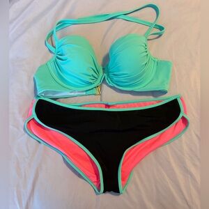 Victoria’s secret Turquoise and Black Women’s Bikini Set